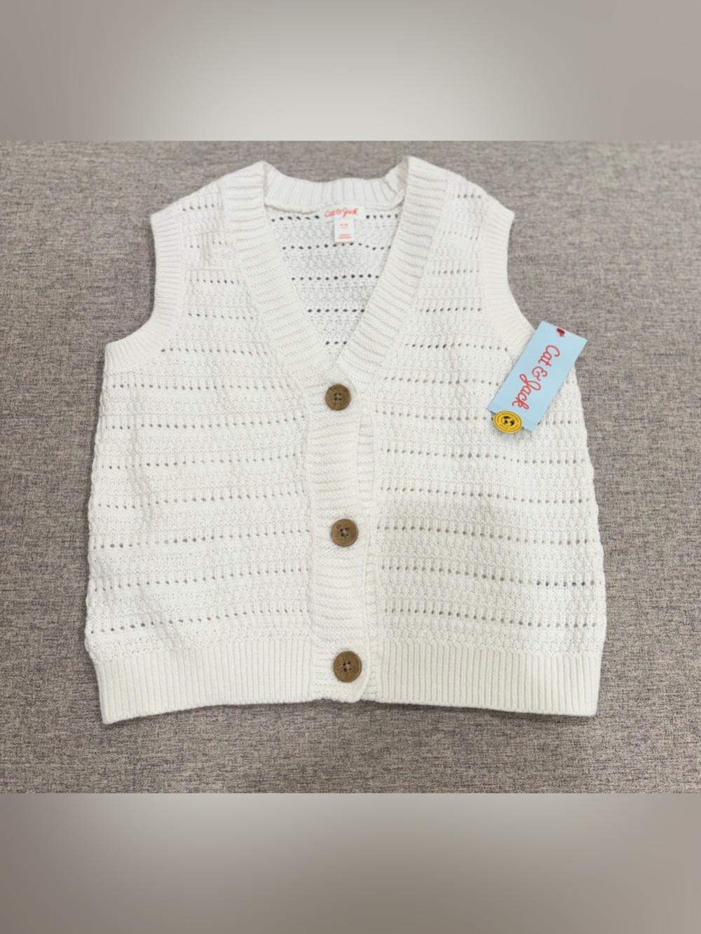 Cat & Jack Cream Textured Sweater